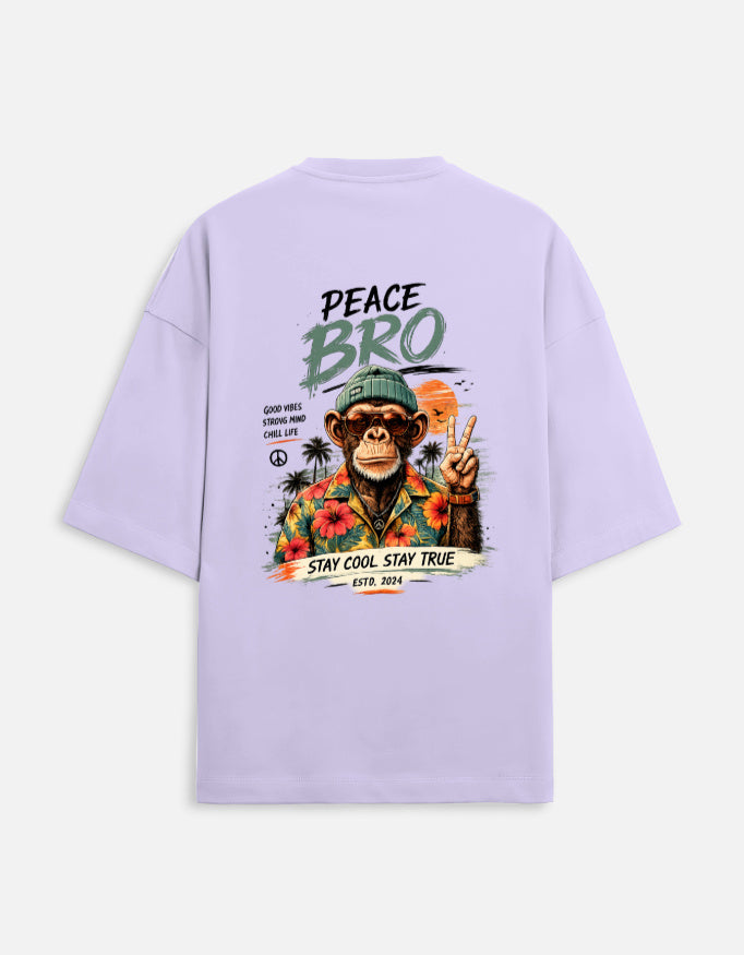 Light purple t-shirt with a graphic of a monkey and text on the back, displayed against a white background.