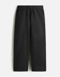 Black pants on a light gray background