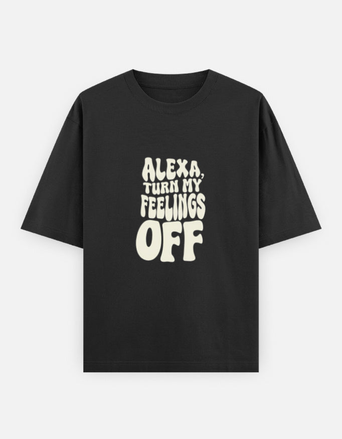 Black t-shirt with motivational text design on a white background