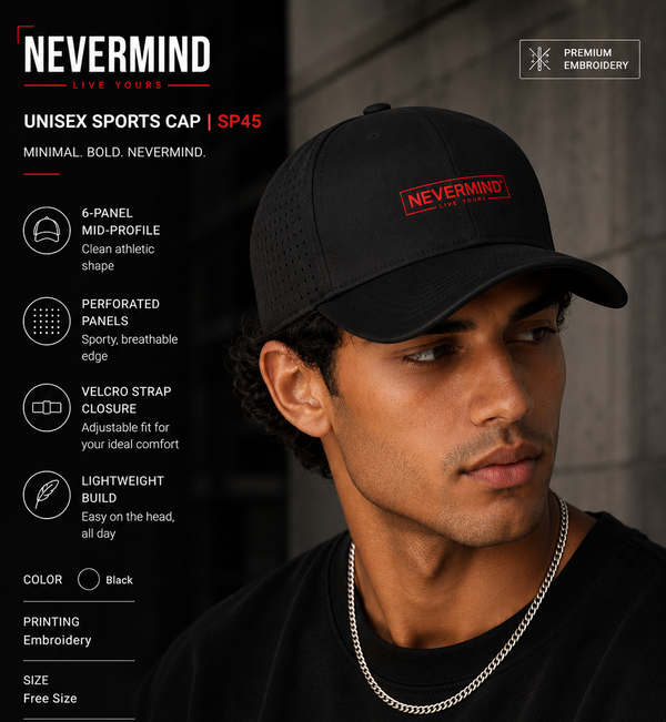 Nevermind Embroidered Sports Cap